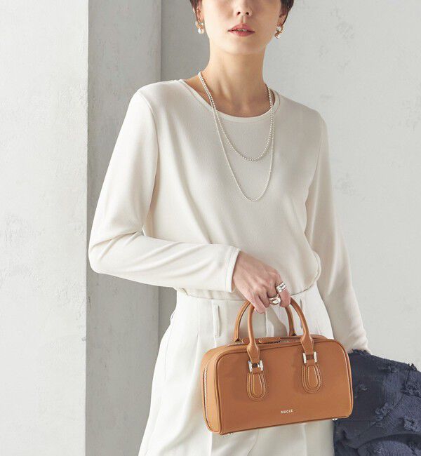 SHIPS for women「〈洗濯機可能〉ストレッチ リブ ロング スリーブ TEE」|Tシャツ・カットソー|オフホワイト