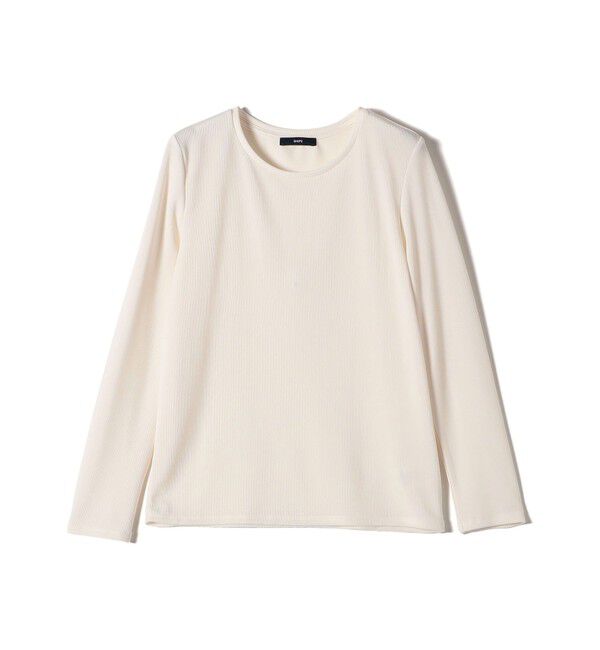 SHIPS for women「〈洗濯機可能〉ストレッチ リブ ロング スリーブ TEE」|Tシャツ・カットソー|