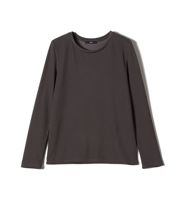 SHIPS for women「〈洗濯機可能〉ストレッチ リブ ロング スリーブ TEE」|Tシャツ・カットソー|ダークグレー