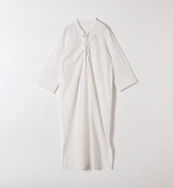 SHIPS any「SHIPS any:〈洗濯機可能〉エンブロイダリー シャンブレー レースアップ ワンピース」|ワンピース|