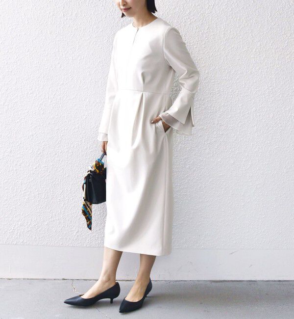 SHIPS for women「重ね着 デザイン ダブル クロス ワンピース（セレモニー対応可）」|ワンピース|