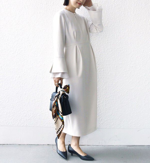 SHIPS for women「重ね着 デザイン ダブル クロス ワンピース（セレモニー対応可）」|ワンピース|