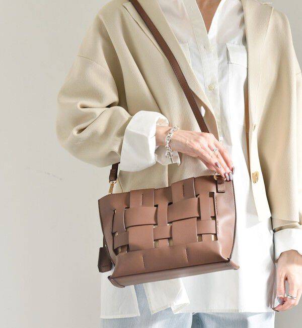 quaranciel「quaranciel: スクエア メッシュ ショルダー バッグ」|ショルダー・メッセンジャー|ブラウン