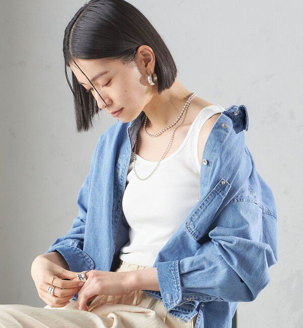 SHIPS for women「《一部追加予約》オーガニック コットン 2WAY リブ タンクトップ」|タンクトップ|