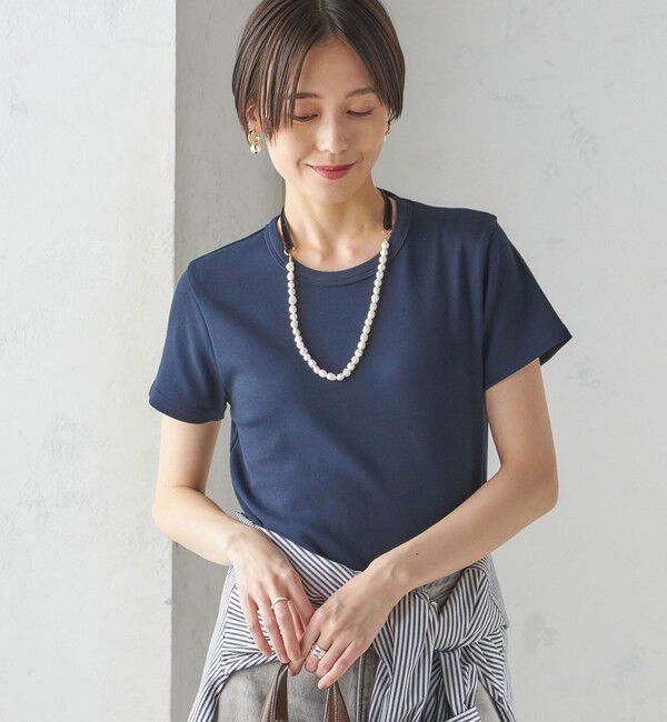 SHIPS for women「オーガニック コットン スムース TEE」|Tシャツ・カットソー|ネイビー