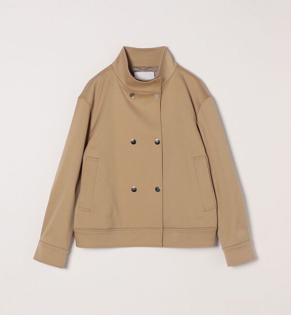 quaranciel「quaranciel: ダブル サテン スタンドカラー ブルゾン コート」|ブルゾン・スタジャン|