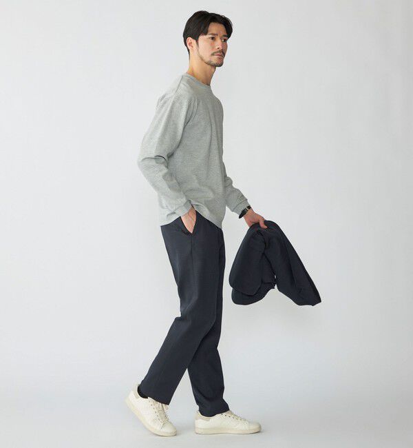 SHIPS「【WEB限定】SHIPS:〈抗菌防臭〉ワンポイントロゴ ハイゲージバーズアイ ダブルフェイス 長袖Tシャツ」|Tシャツ・カットソー|