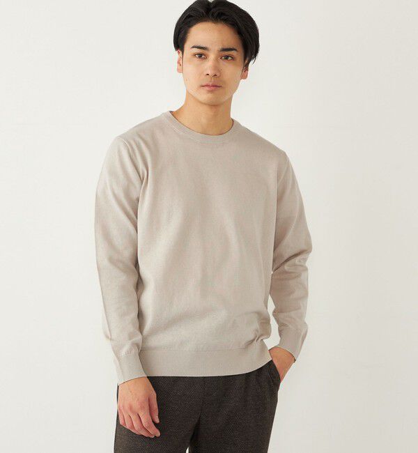 SHIPS Colors 「SHIPS Colors:〈洗濯機可能〉14G 天竺 クルーネック ロングスリーブ ニット◇」|ニット・セーター|ライトグレー