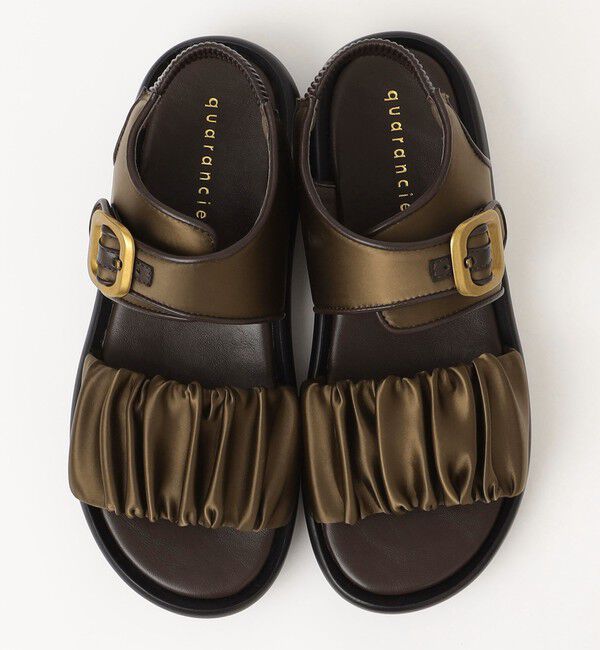 quaranciel「quaranciel: ギャザー デザイン ベルト サンダル」|サンダル|