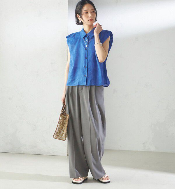 SHIPS for women「〈手洗い可能〉セミ ワイド イージー スラックス」|スラックス|