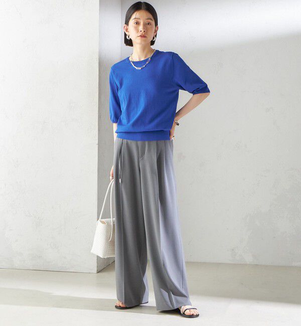 SHIPS for women「〈手洗い可能〉セミ ワイド イージー スラックス」|スラックス|