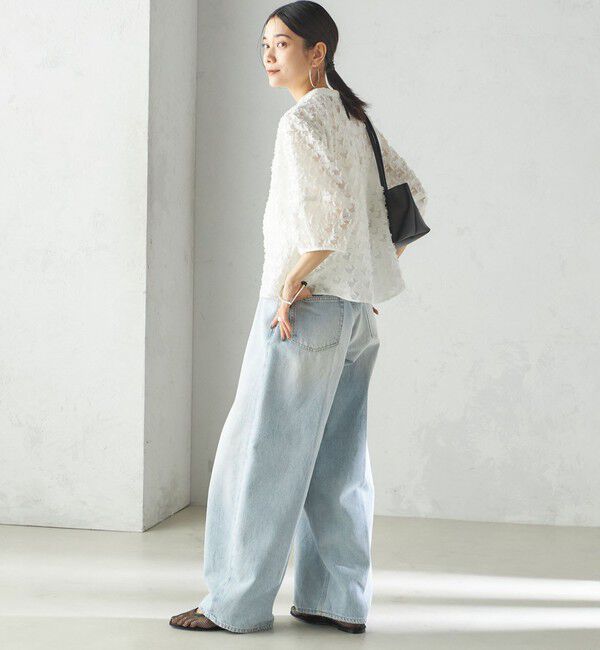 SHIPS for women「〈手洗い可能〉幾何柄 カット ジャカード ブラウス」|シャツ・ブラウス|