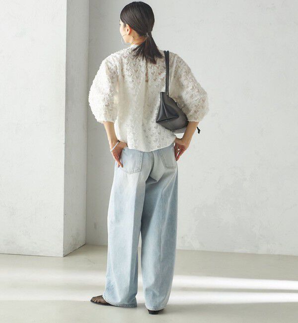 SHIPS for women「〈手洗い可能〉幾何柄 カット ジャカード ブラウス」|シャツ・ブラウス|