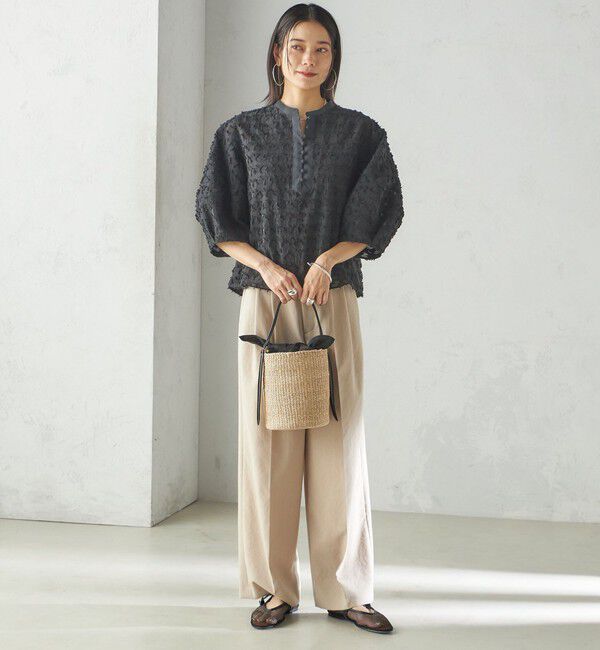 SHIPS for women「〈手洗い可能〉幾何柄 カット ジャカード ブラウス」|シャツ・ブラウス|