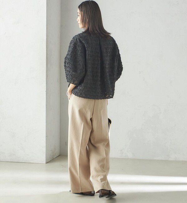 SHIPS for women「〈手洗い可能〉幾何柄 カット ジャカード ブラウス」|シャツ・ブラウス|