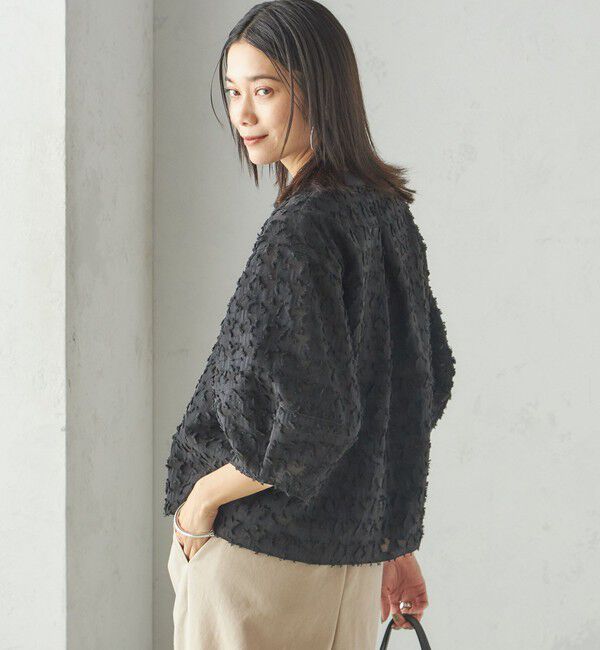 SHIPS for women「〈手洗い可能〉幾何柄 カット ジャカード ブラウス」|シャツ・ブラウス|