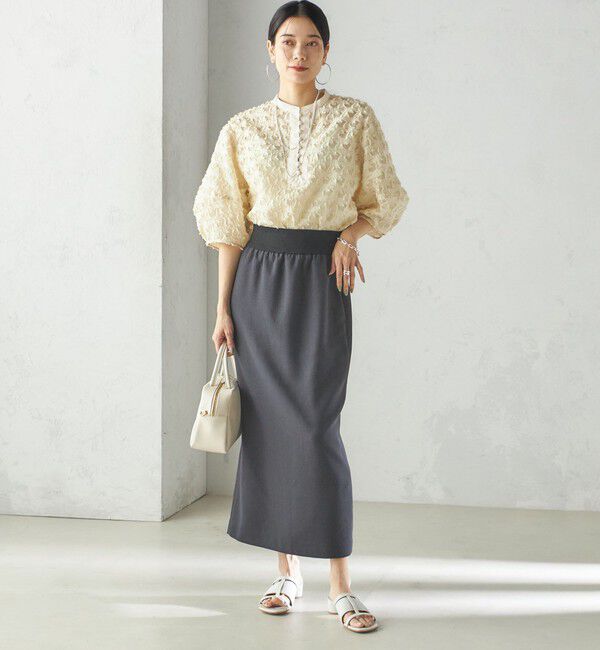 SHIPS for women「〈手洗い可能〉幾何柄 カット ジャカード ブラウス」|シャツ・ブラウス|