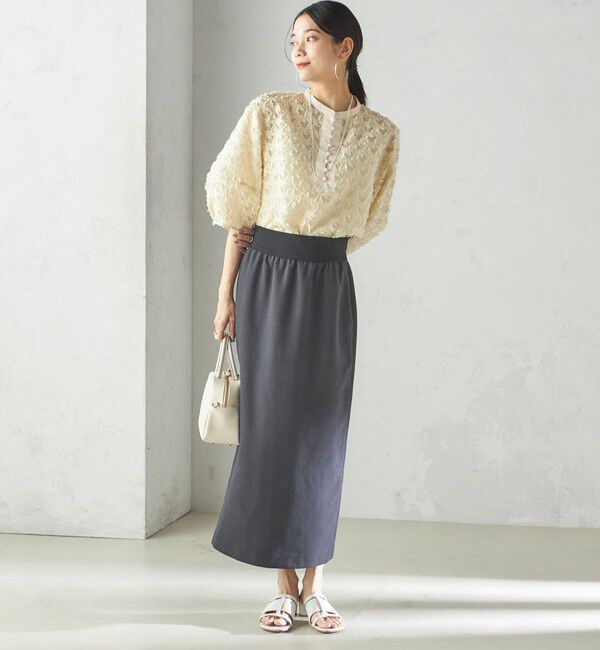 SHIPS for women「〈手洗い可能〉幾何柄 カット ジャカード ブラウス」|シャツ・ブラウス|