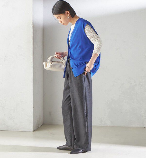 SHIPS for women「〈接触冷感 / 手洗い可能〉アイスコットン フレンチ スリーブ ジレ カーディガン」|ベスト・ジレ|