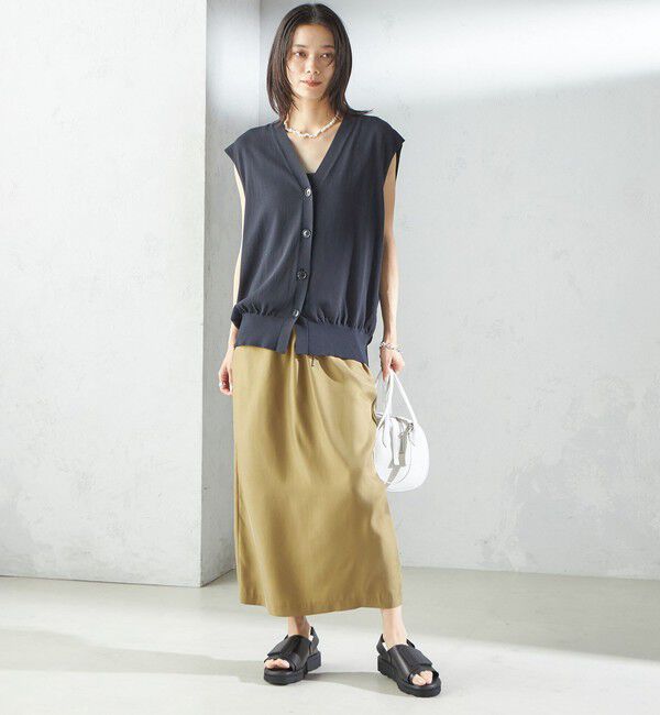SHIPS for women「〈接触冷感 / 手洗い可能〉アイスコットン フレンチ スリーブ ジレ カーディガン」|ベスト・ジレ|