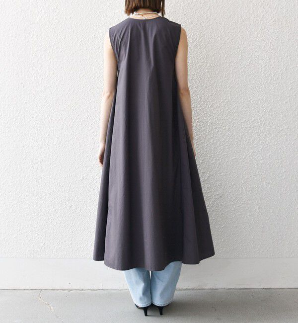 SHIPS any「SHIPS any:〈洗濯機可能〉ポプリン Vネック Aライン ノースリーブ ワンピース」|ワンピース|