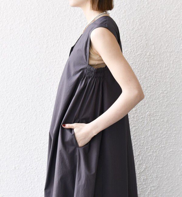 SHIPS any「SHIPS any:〈洗濯機可能〉ポプリン Vネック Aライン ノースリーブ ワンピース」|ワンピース|