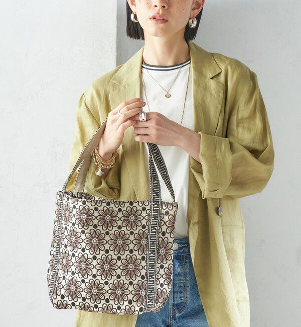 SHIPS for women「【SHIPS別注】UHURU:ロゴ ハンドル ジャカード トート」|トートバッグ|