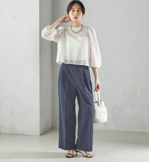 SHIPS for women「〈手洗い可能〉Broche スクエア レース 2WAY ブラウス」|シャツ・ブラウス|