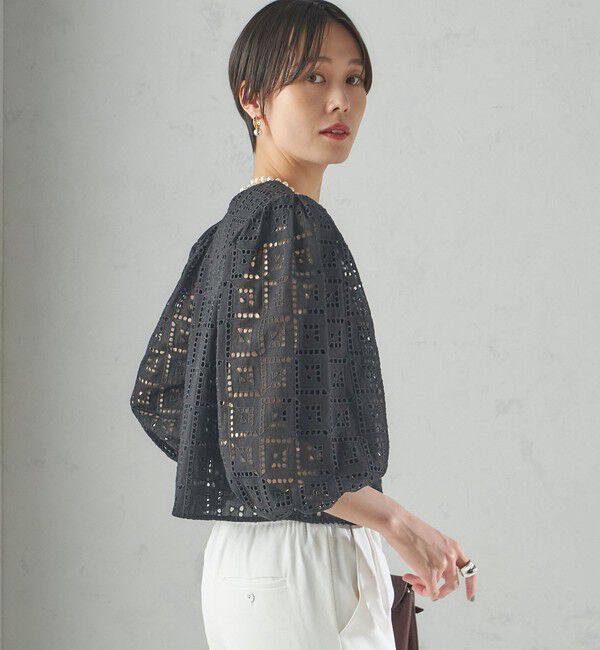 SHIPS for women「〈手洗い可能〉Broche スクエア レース 2WAY ブラウス」|シャツ・ブラウス|