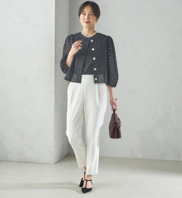 SHIPS for women「〈手洗い可能〉Broche スクエア レース 2WAY ブラウス」|シャツ・ブラウス|