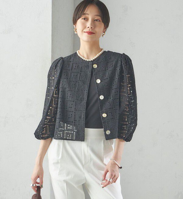 SHIPS for women「〈手洗い可能〉Broche スクエア レース 2WAY ブラウス」|シャツ・ブラウス|