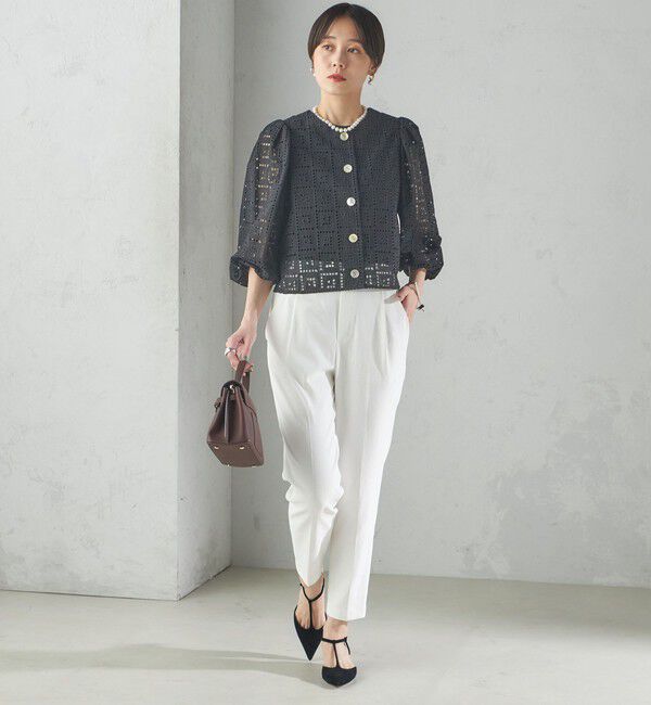 SHIPS for women「〈手洗い可能〉Broche スクエア レース 2WAY ブラウス」|シャツ・ブラウス|