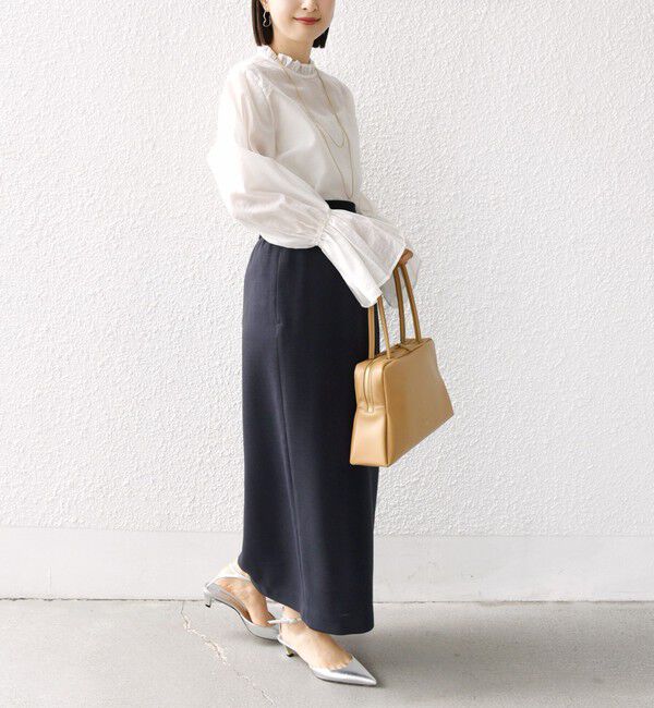 SHIPS for women「〈手洗い可能〉シルク混 シャイニー フリル スリーブ ブラウス」|シャツ・ブラウス|