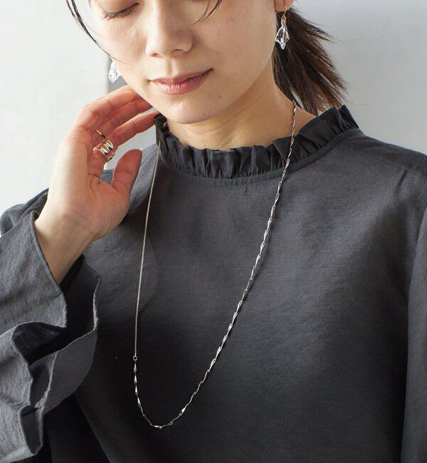 SHIPS for women「〈手洗い可能〉シルク混 シャイニー フリル スリーブ ブラウス」|シャツ・ブラウス|