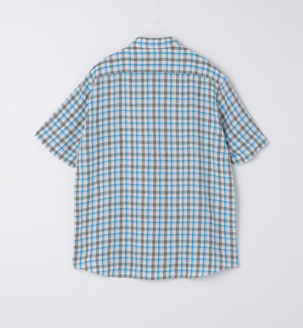 SHIPS「SHIPS: レイモンド レギュラーカラー リネン チェック ショートスリーブ シャツ」|シャツ・ブラウス|