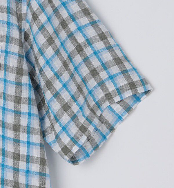 SHIPS「SHIPS: レイモンド レギュラーカラー リネン チェック ショートスリーブ シャツ」|シャツ・ブラウス|