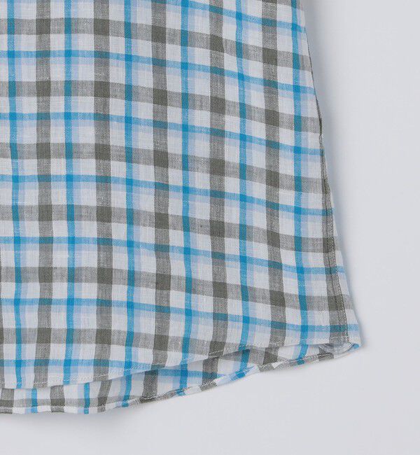 SHIPS「SHIPS: レイモンド レギュラーカラー リネン チェック ショートスリーブ シャツ」|シャツ・ブラウス|