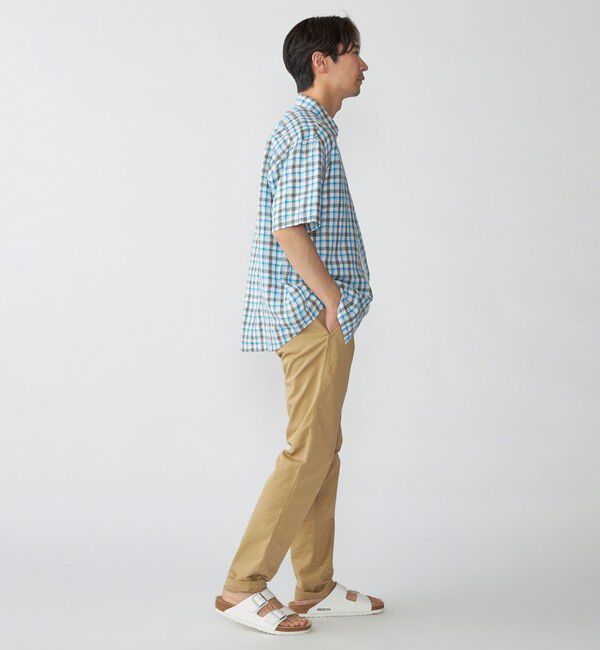 SHIPS「SHIPS: レイモンド レギュラーカラー リネン チェック ショートスリーブ シャツ」|シャツ・ブラウス|