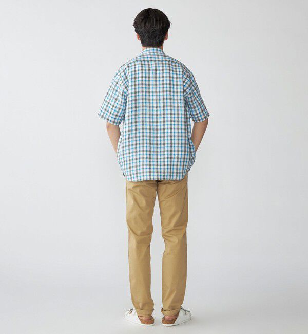 SHIPS「SHIPS: レイモンド レギュラーカラー リネン チェック ショートスリーブ シャツ」|シャツ・ブラウス|