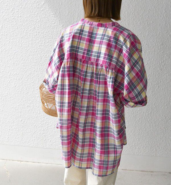 SHIPS any「SHIPS any:〈洗濯機可能〉マドラス チェック オーバーサイズ シャツ」|シャツ・ブラウス|