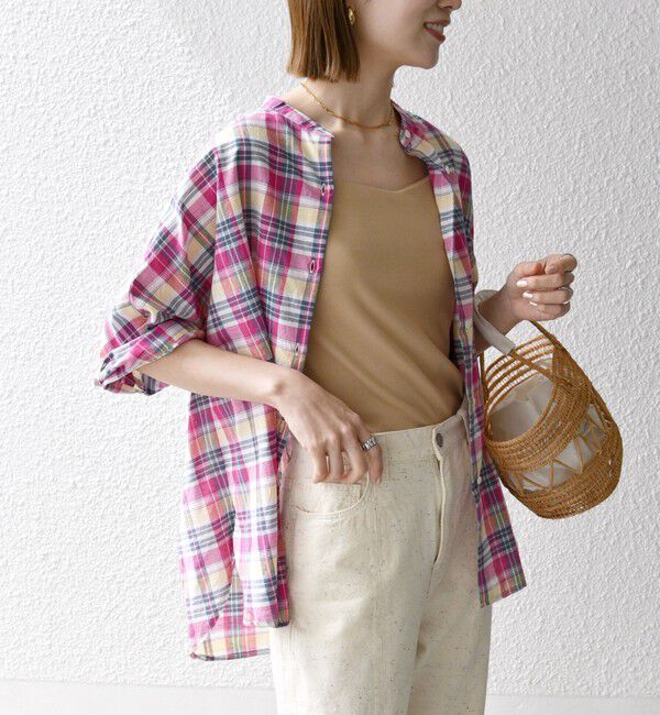 SHIPS any「SHIPS any:〈洗濯機可能〉マドラス チェック オーバーサイズ シャツ」|シャツ・ブラウス|