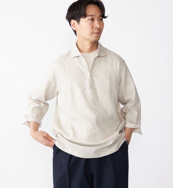 SHIPS「SHIPS: フレックスリネン 7スリーブ カプリ シャツ」|シャツ・ブラウス|