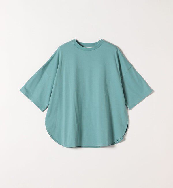 quaranciel「quaranciel:〈接触冷感/汗染み防止加工/洗濯機可能〉ラウンドヘム クルー ビッグ TEE」|Tシャツ・カットソー|