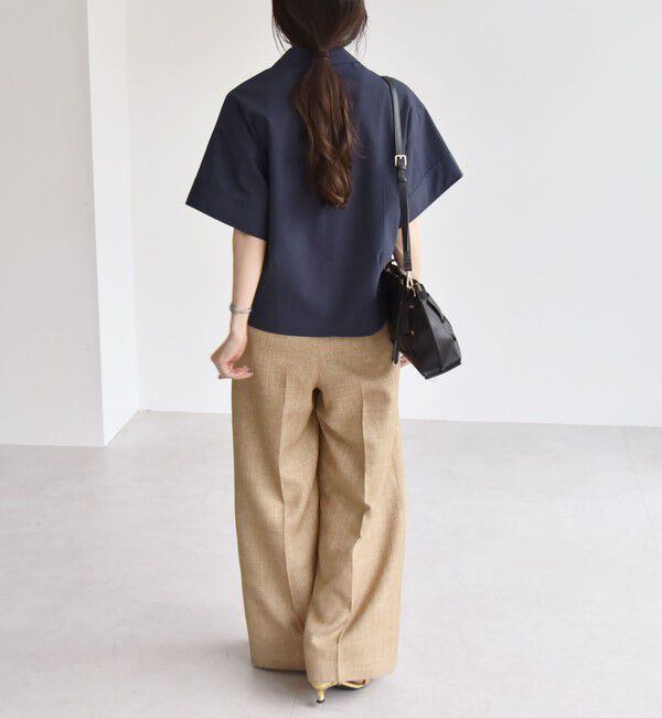 quaranciel「quaranciel:〈洗濯機可能〉ミニサッカー ハーフスリーブ 開襟 シャツ」|シャツ・ブラウス|