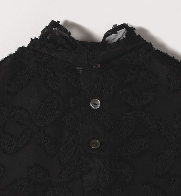 SHIPS any「SHIPS any:〈手洗い可能〉シアー フラワー ジャカード ボウタイ フレンチ ブラウス」|シャツ・ブラウス|