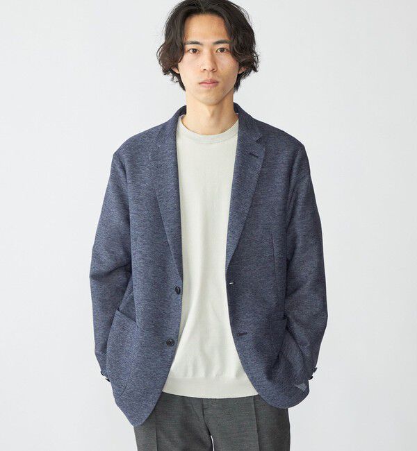 SHIPS「SHIPS: リネン&times;TEXBRID クルーネック ニット Tシャツ」|ニット・セーター|ライトグレー