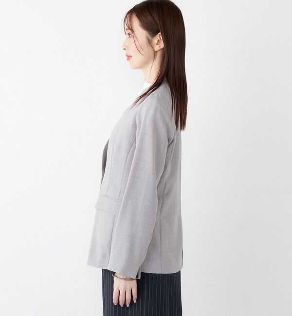 SHIPS Colors 「SHIPS Colors:〈手洗い可能〉リネンライク 1B ジャケット」|ノーカラージャケット|