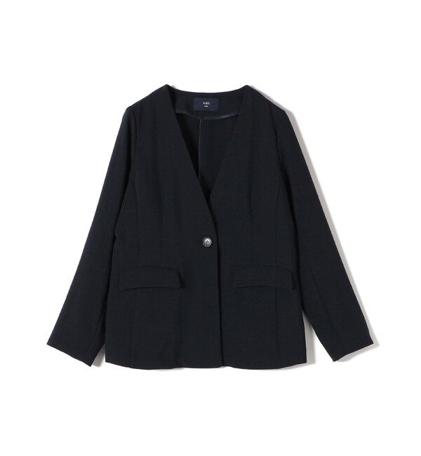 SHIPS Colors 「SHIPS Colors:〈手洗い可能〉リネンライク 1B ジャケット」|ノーカラージャケット|