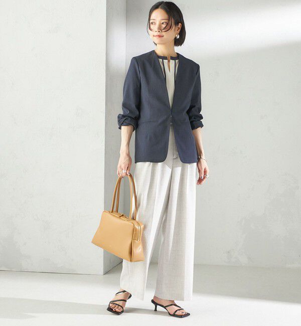 SHIPS for women「〈手洗い可能〉FUNCTIONAL カラーレス ジャケット（セットアップ対応）」|ノーカラージャケット|