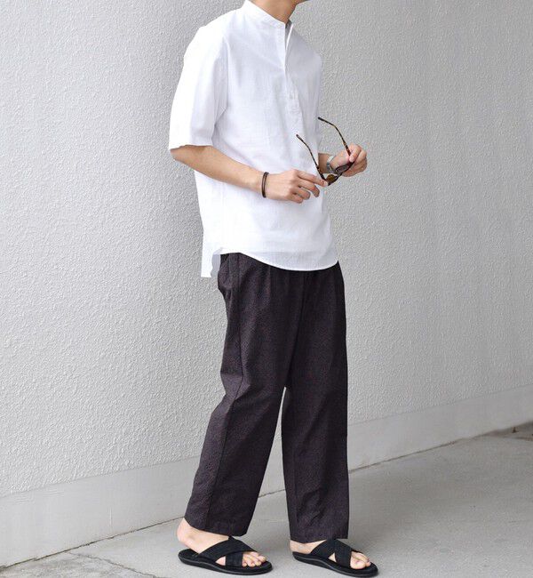 SHIPS any「SHIPS any: BEZ TEXTILE マルチカラー ストライプ/ソリッド バンドカラー プルオーバー シャツ◇」|シャツ・ブラウス|